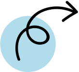 Blue circle with black abstract line design.